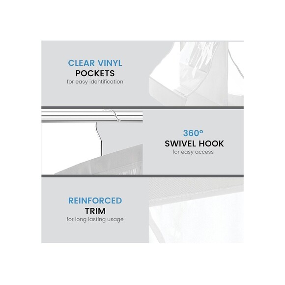 Zober 8 Pocket Purse Organizer Storage Handbag Hanging Spacesaver Closet - Picture 4 of 5